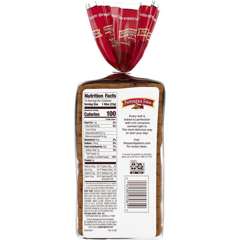 slide 5 of 8, Pepperidge Farm Swirl Cinnamon Breakfast Bread - 16oz, 16 oz