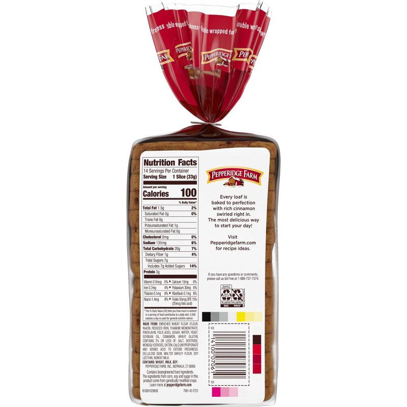 slide 8 of 8, Pepperidge Farm Swirl Cinnamon Breakfast Bread - 16oz, 16 oz