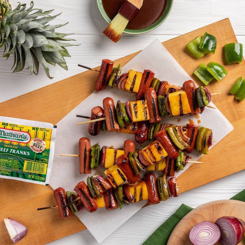 slide 5 of 5, Nathan's Famous Skinless Beef Franks - 12oz/8ct, 8 ct; 12 oz