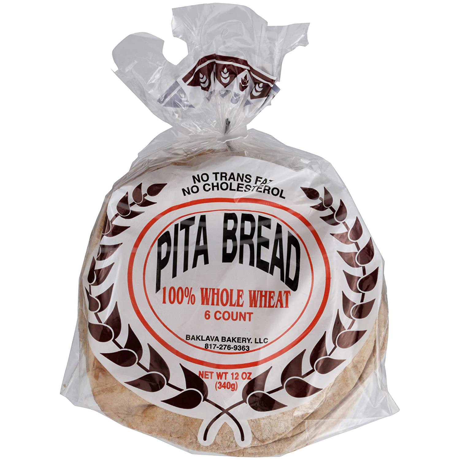 slide 1 of 1, Baklava Bakery 100% Whole Wheat Pita Bread, 15 oz