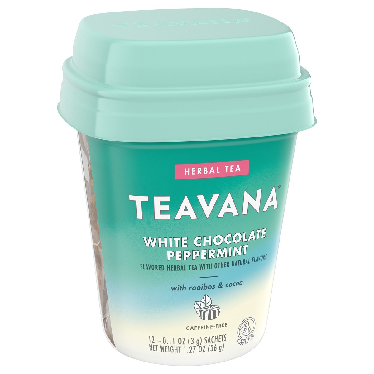 Teavana Caffeine Free Herbal Tea — White Chocolate Peppermint with roobois & cocoa — 1 box (12