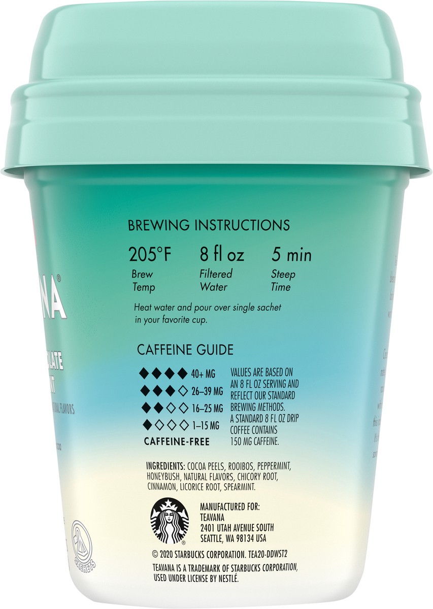 Teavana Caffeine Free Herbal Tea — White Chocolate Peppermint with roobois & cocoa — 1 box (12