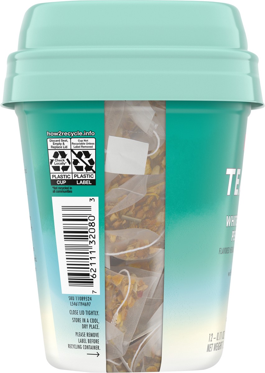 slide 11 of 12, Teavana Caffeine Free Herbal Tea — White Chocolate Peppermint with roobois & cocoa — 1 box (12 sachets total), 1.27 oz