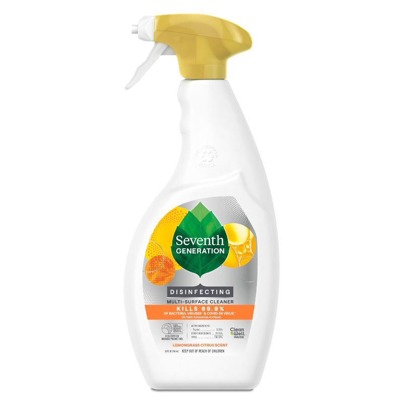 slide 9 of 10, Seventh Generation Lemongrass Citrus Disinfecting Multi-Surface Cleaner - 26oz, 26 oz