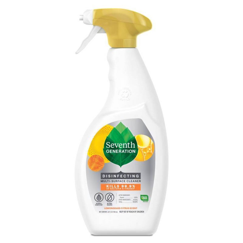 slide 1 of 10, Seventh Generation Lemongrass Citrus Disinfecting Multi-Surface Cleaner - 26oz, 26 oz