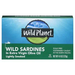 Wild Planet Lightly Smoked in Extra Virgin Olive Oil Wild Sardines - 4.4 oz