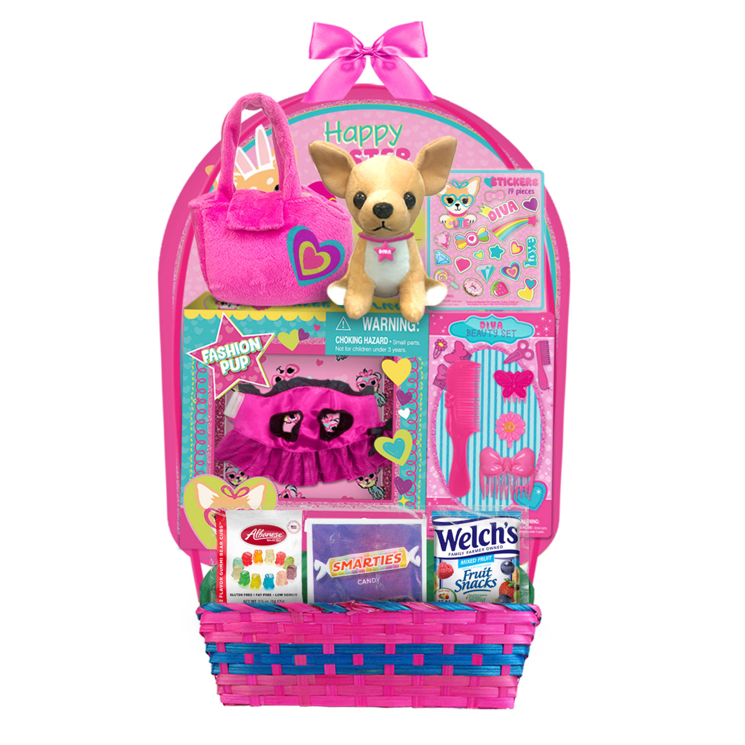 slide 4 of 8, Mega Toys Prefilled Easter Basket, 27", 4 Assorted Styles, 27 in