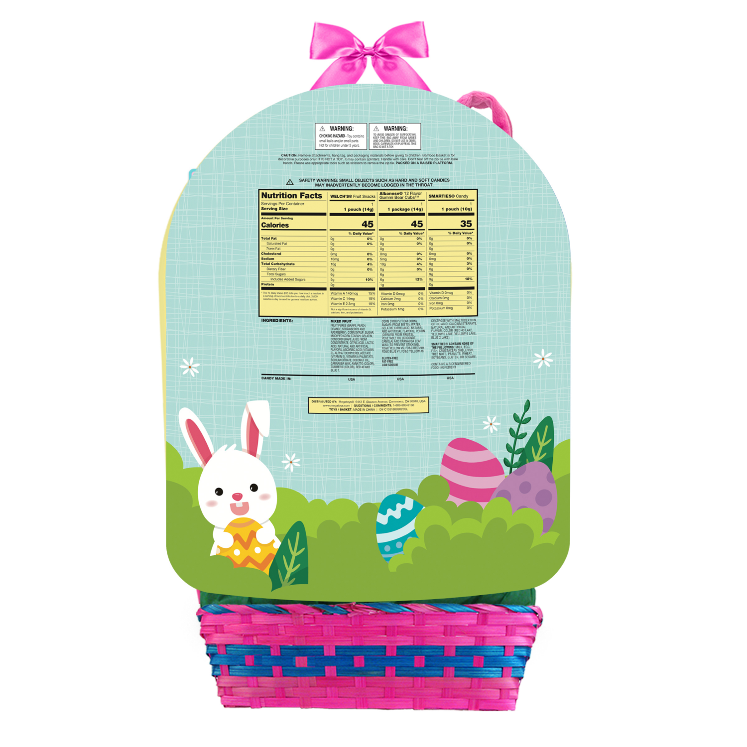 slide 5 of 8, Mega Toys Prefilled Easter Basket, 27", 4 Assorted Styles, 27 in