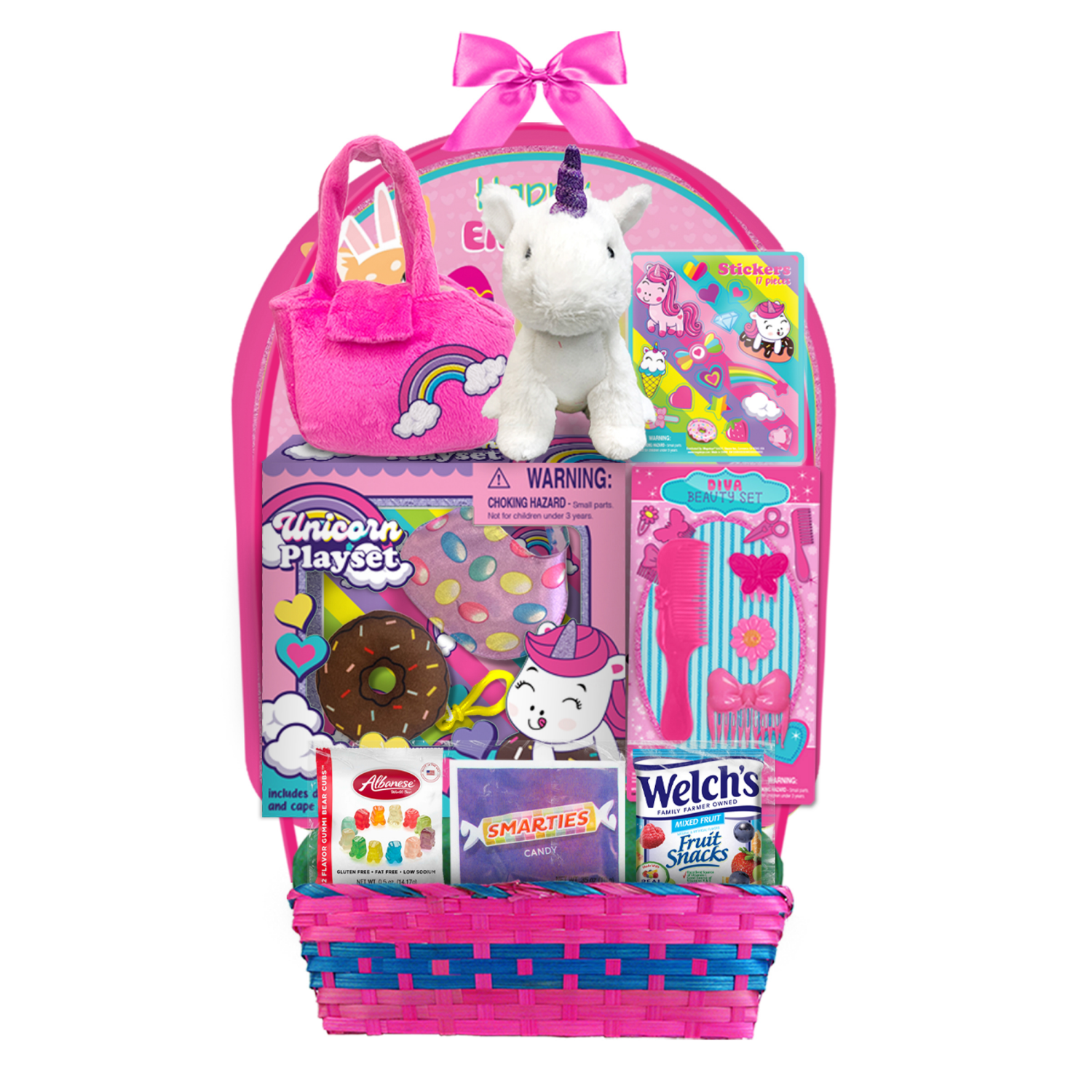 slide 6 of 8, Mega Toys Prefilled Easter Basket, 27", 4 Assorted Styles, 27 in