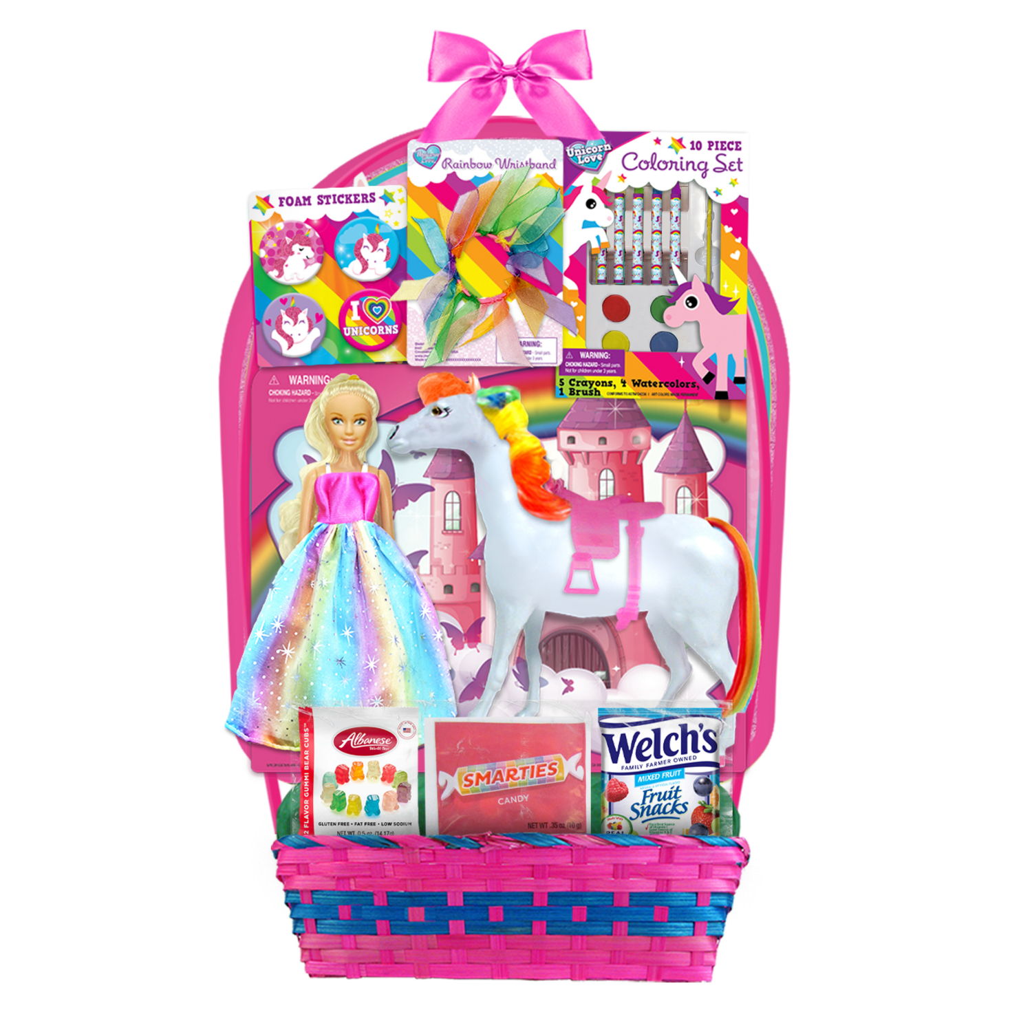 slide 8 of 8, Mega Toys Prefilled Easter Basket, 27", 4 Assorted Styles, 27 in