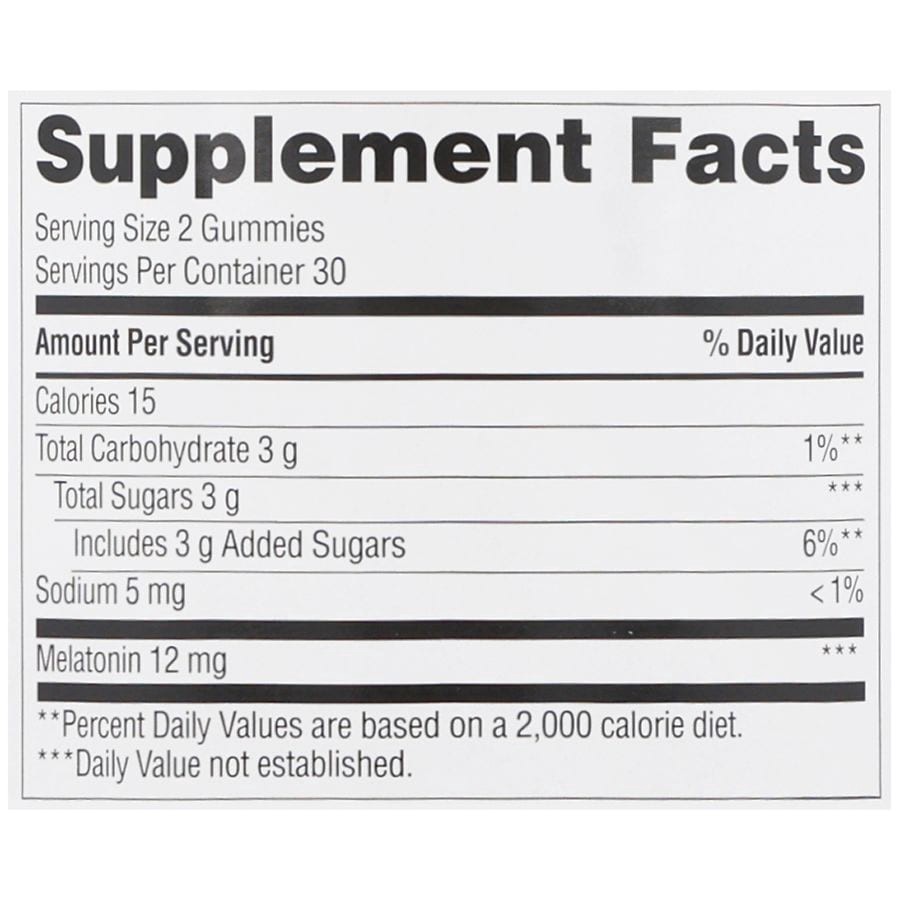 slide 5 of 5, Walgreens Free & Pure Melatonin 12 mg Gummies Natural Strawberry, 60 ct