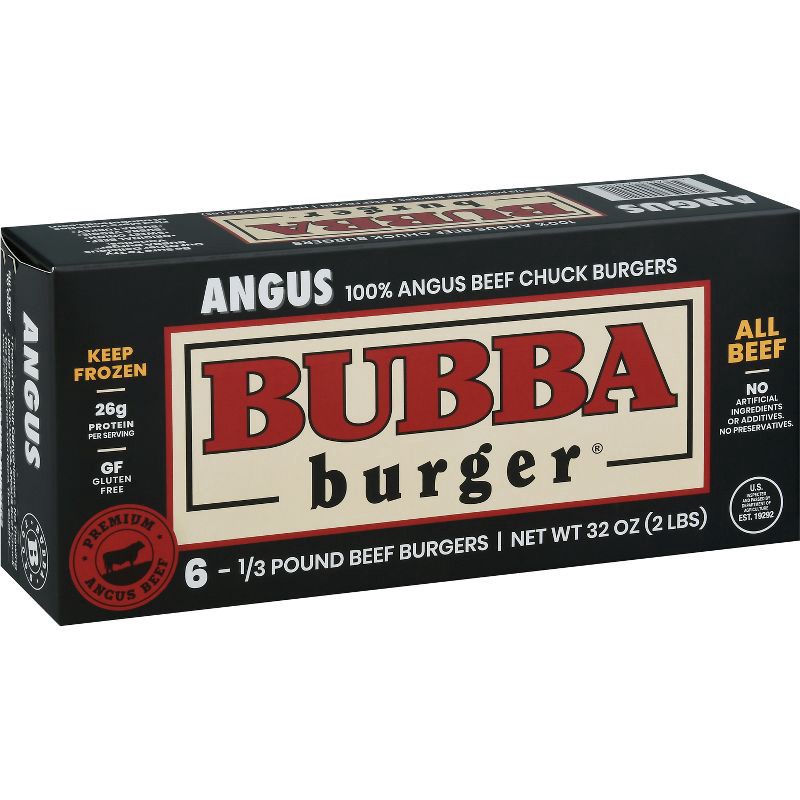 slide 1 of 4, Bubba Burger Angus Beef Chuck Burger Patties - Frozen - 32oz/6ct, 32 oz, 6 ct