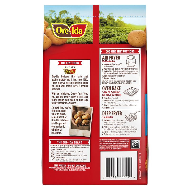slide 5 of 9, Ore-Ida Frozen Gluten Free Tater Tots Seasoned Frozen Shredded Potatoes - 32oz, 32 oz