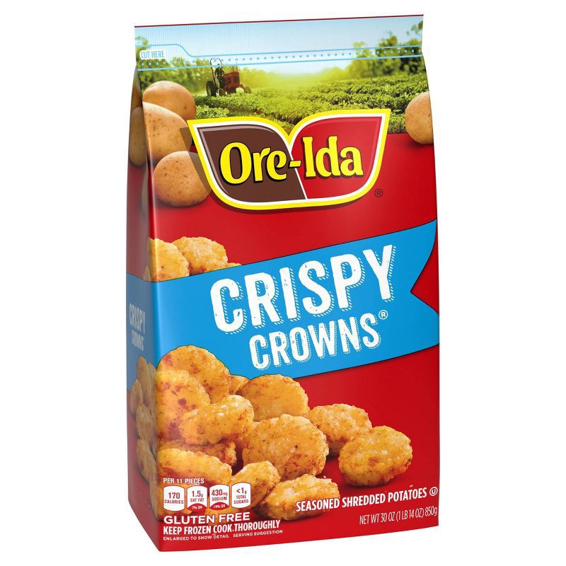 slide 7 of 9, Ore-Ida Gluten Free Frozen Crispy Crowns Seasoned Shredded Potatoes - 30oz, 30 oz