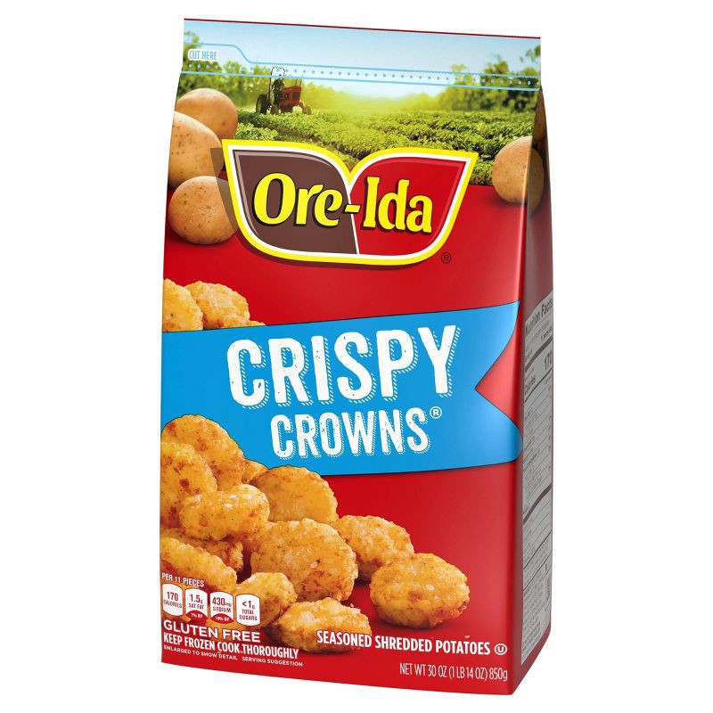 slide 8 of 9, Ore-Ida Gluten Free Frozen Crispy Crowns Seasoned Shredded Potatoes - 30oz, 30 oz