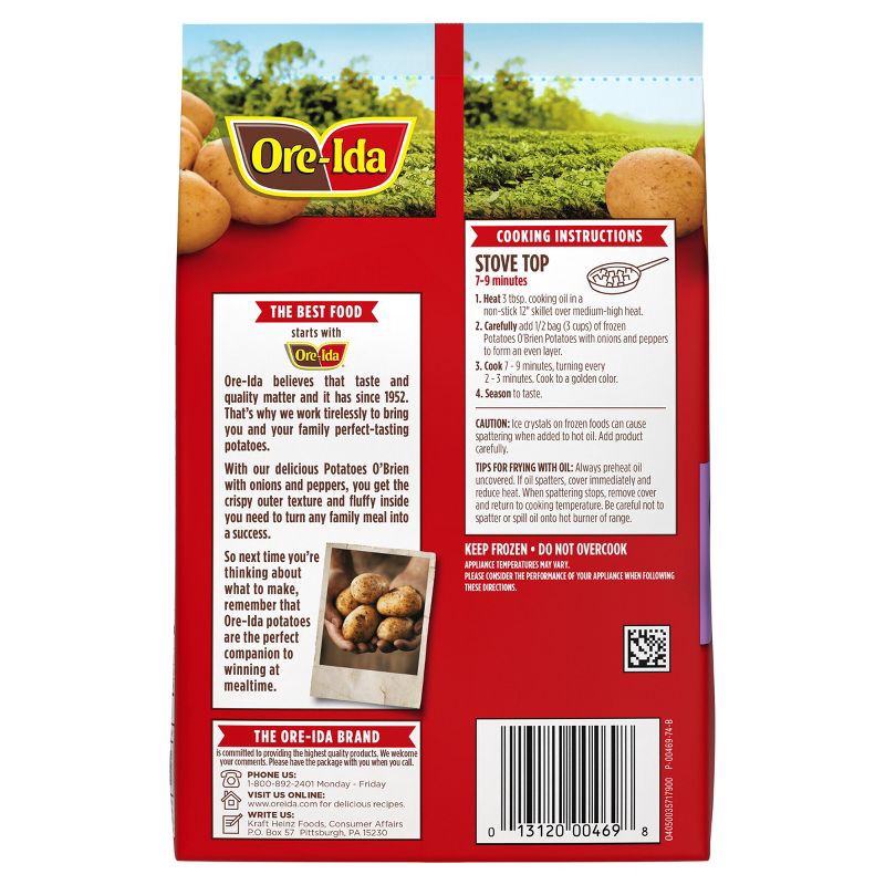 slide 9 of 9, Ore-Ida Gluten Free Frozen Potatoes O'Brien with Onions and Peppers - 28oz, 28 oz