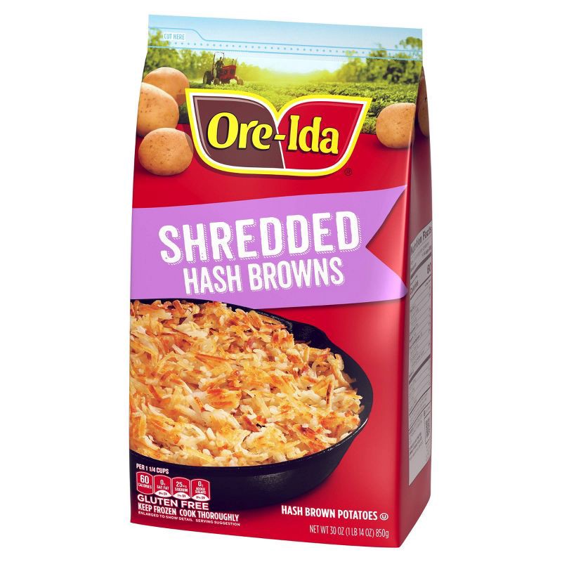 slide 8 of 9, Ore-Ida Gluten Free Frozen Shredded Hash Brown Potatoes - 30oz, 30 oz