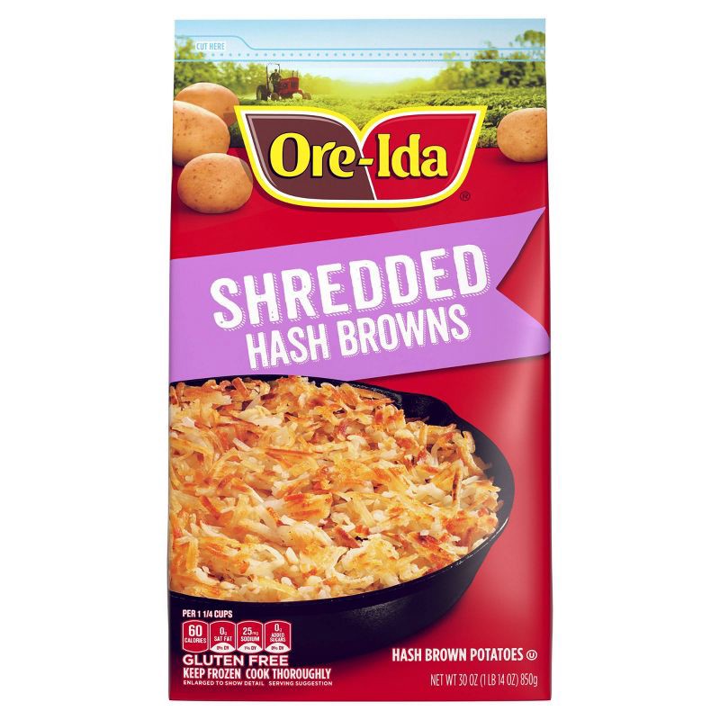 slide 9 of 9, Ore-Ida Gluten Free Frozen Shredded Hash Brown Potatoes - 30oz, 30 oz