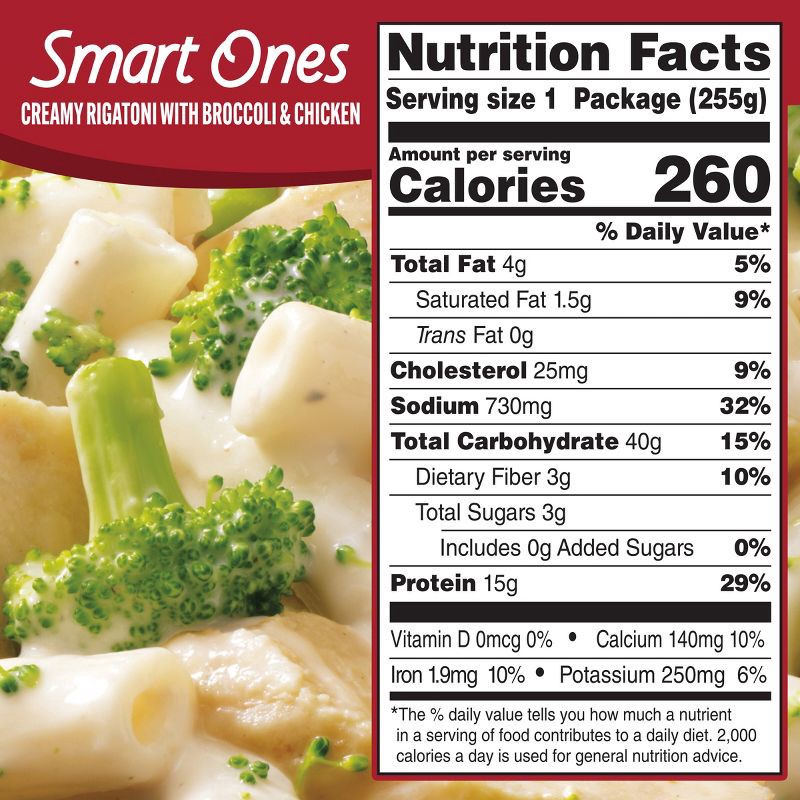 slide 7 of 9, Smart Ones Frozen Creamy Rigatoni with Broccoli & Chicken - 9oz, 9 oz