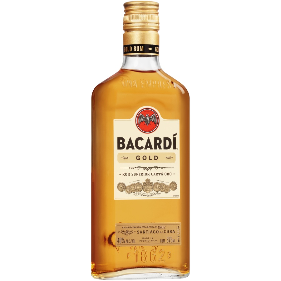 slide 3 of 6, Bacardi Rum Gold, 375 ml