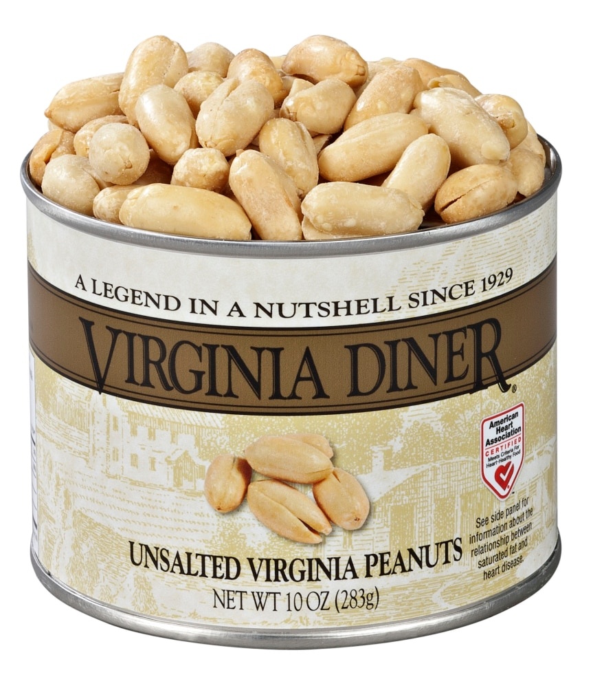 slide 1 of 1, Virginia Diner Unsalted Peanuts, 10 oz