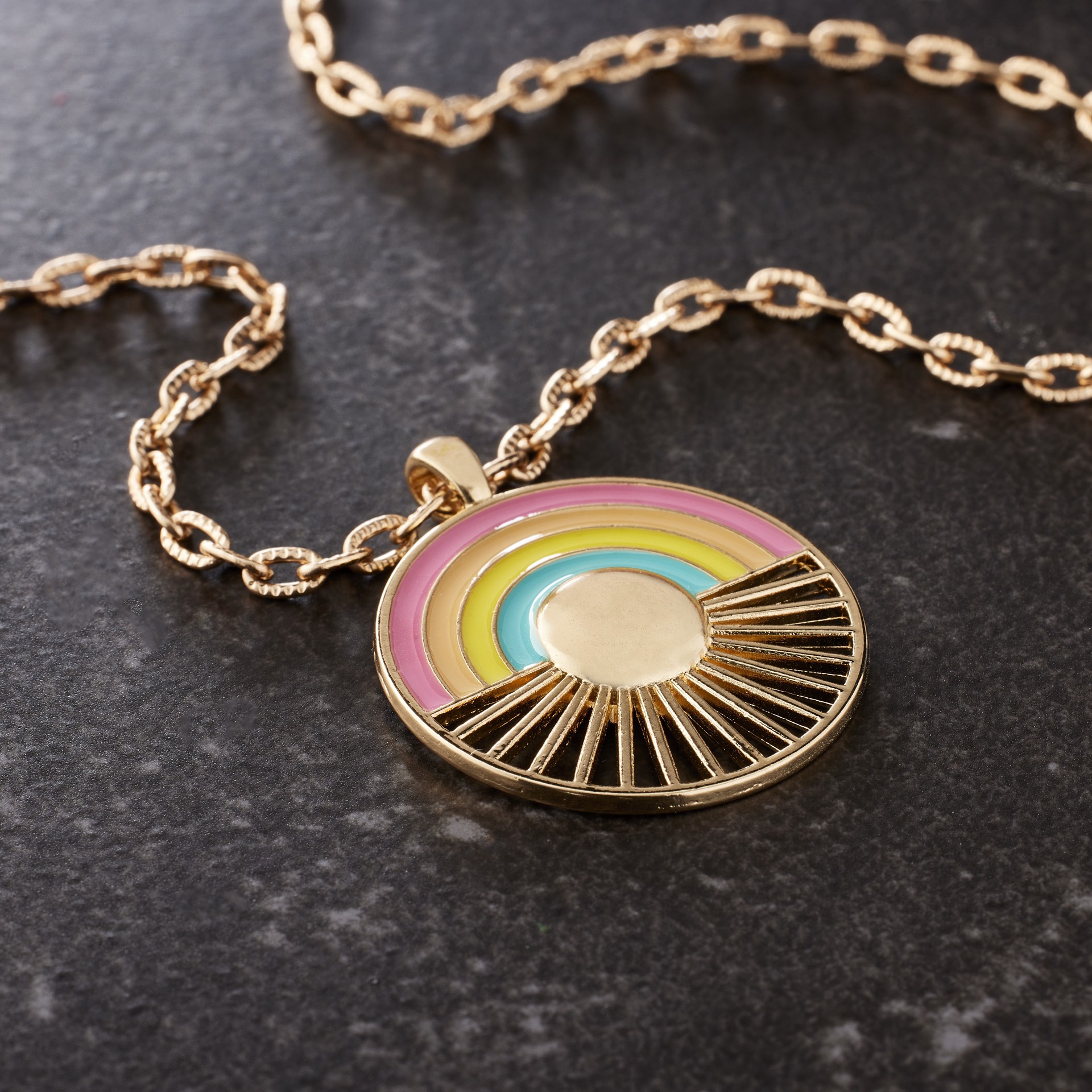 slide 2 of 3, Rainbow Burst Circle Pendant By Bead Landing, 30 mm