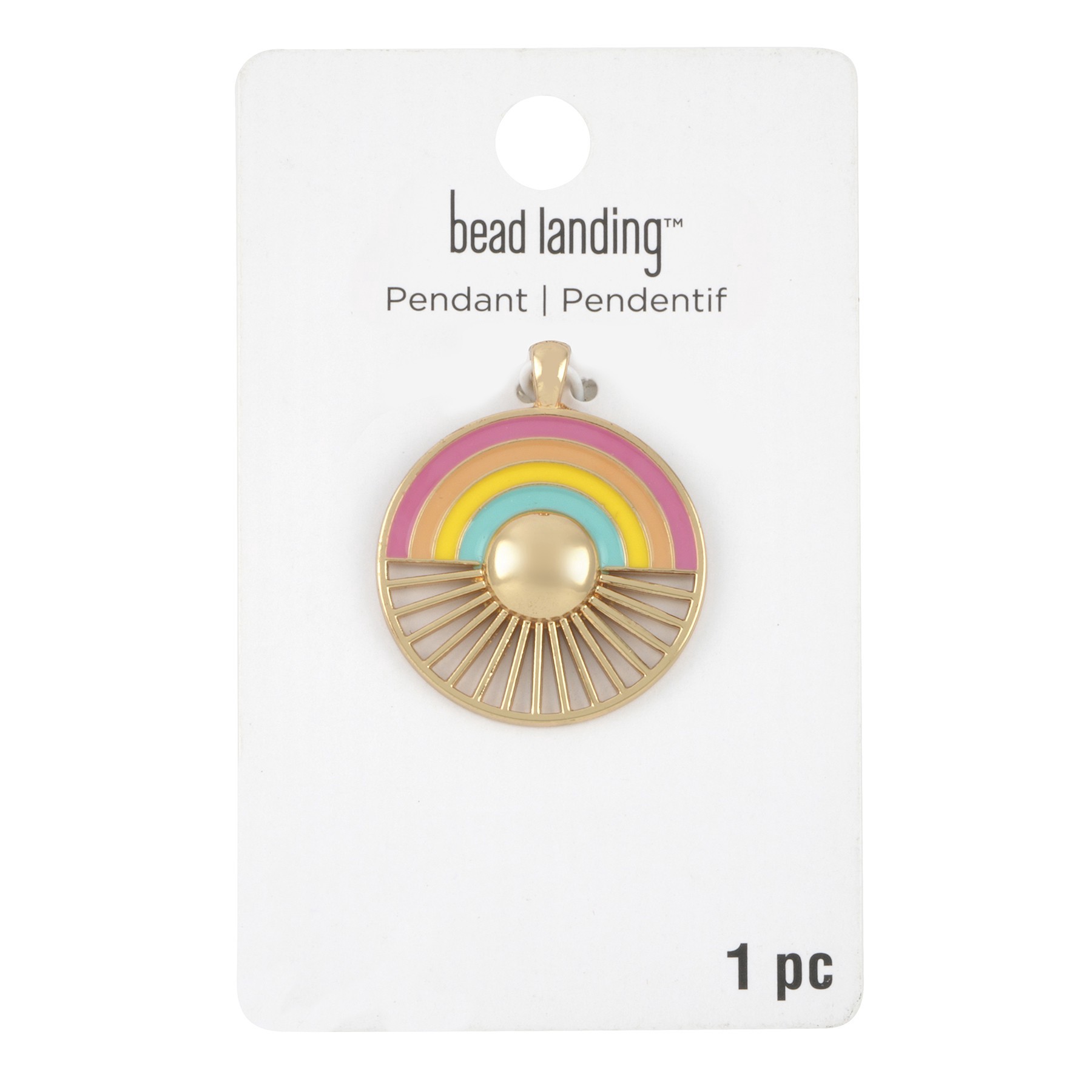 slide 3 of 3, Rainbow Burst Circle Pendant By Bead Landing, 30 mm