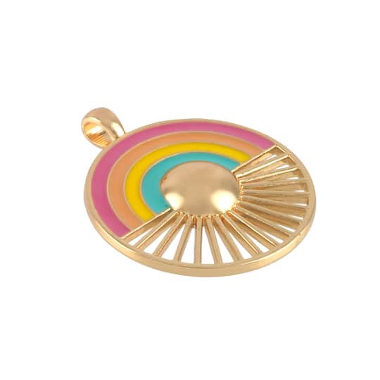 slide 1 of 3, Rainbow Burst Circle Pendant By Bead Landing, 30 mm