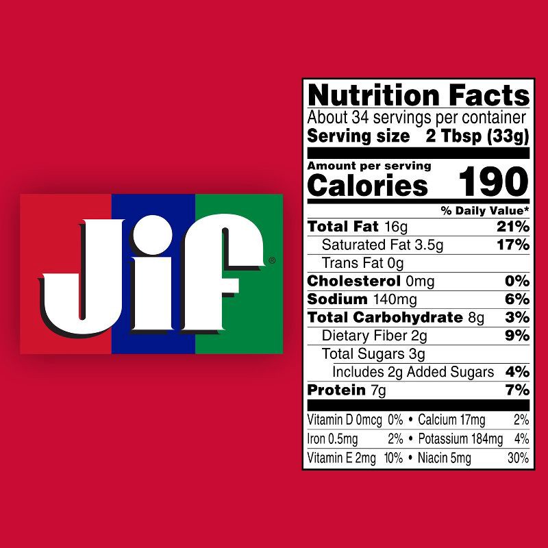 slide 5 of 6, Jif Creamy Peanut Butter - 40oz, 40 oz