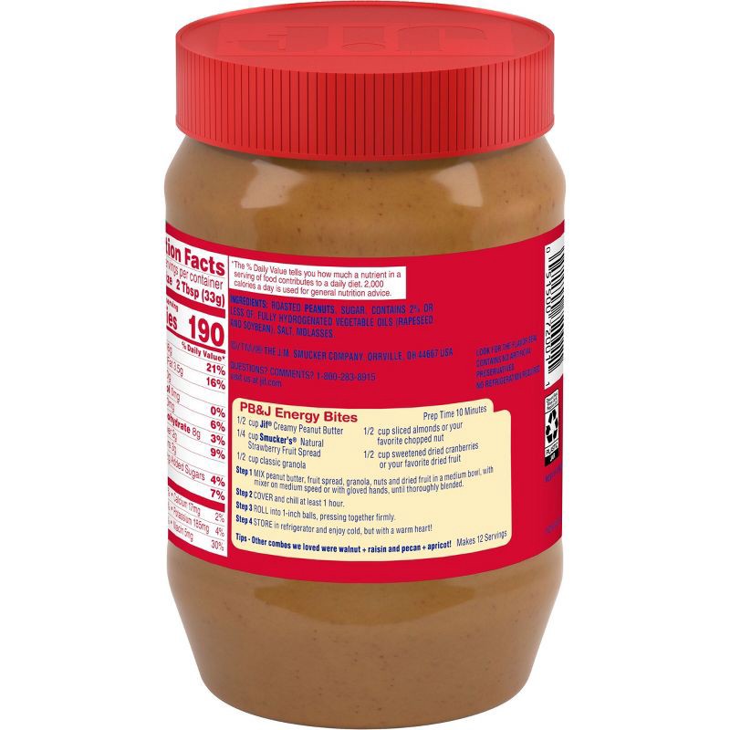 slide 5 of 8, Jif Creamy Peanut Butter - 40oz, 40 oz