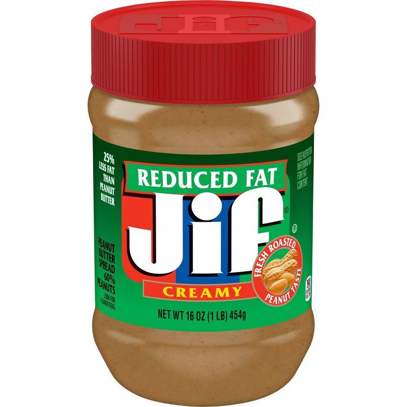 slide 1 of 5, Jif Reduced Fat Creamy Peanut Butter - 16oz, 16 oz