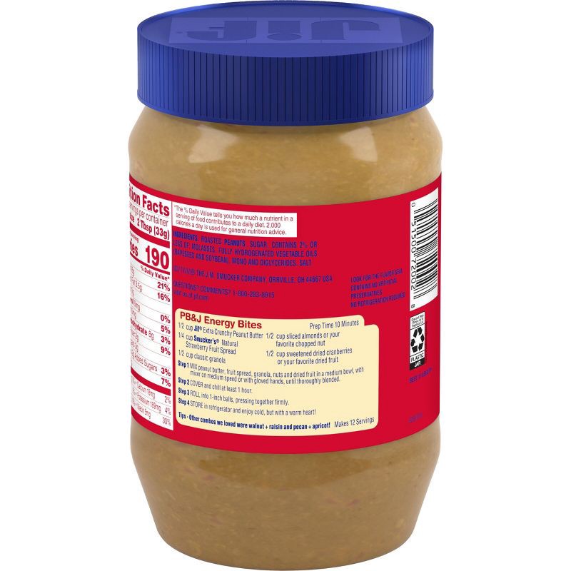 slide 2 of 5, Jif Extra Crunchy Peanut Butter - 40oz, 40 oz