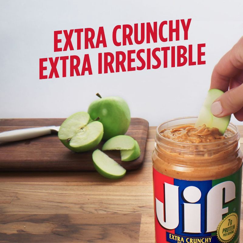 slide 3 of 5, Jif Extra Crunchy Peanut Butter - 40oz, 40 oz