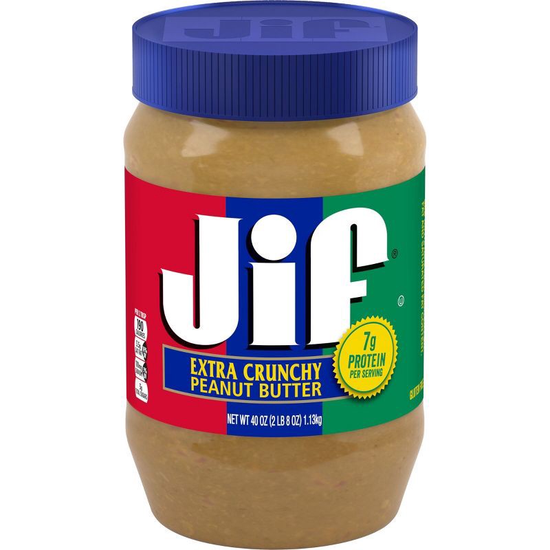 slide 1 of 5, Jif Extra Crunchy Peanut Butter - 40oz, 40 oz