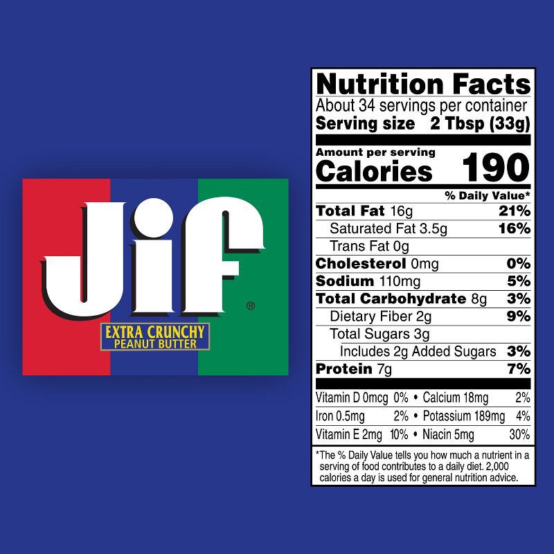 slide 5 of 6, Jif Extra Crunchy Peanut Butter - 40oz, 40 oz