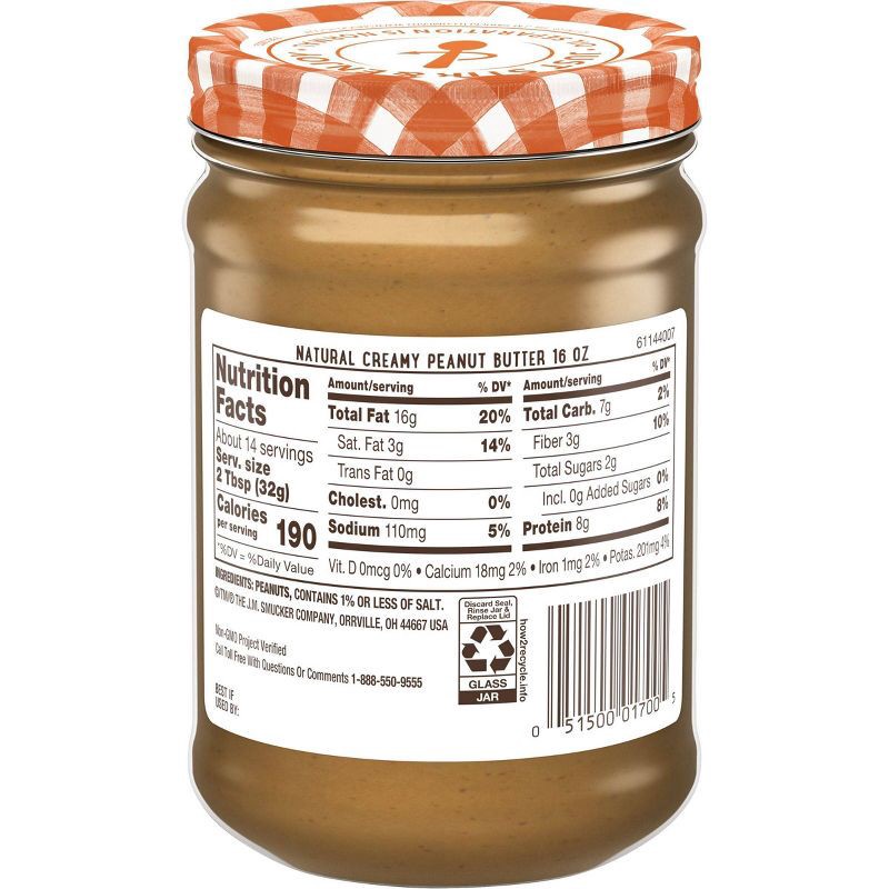 slide 3 of 6, Smucker's Natural Creamy Peanut Butter - 16oz, 16 oz