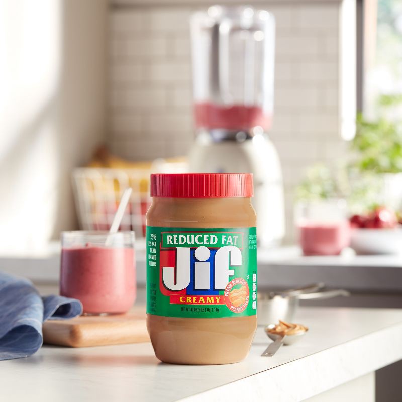 slide 2 of 5, Jif Reduced Fat Creamy Peanut Butter - 40oz, 40 oz