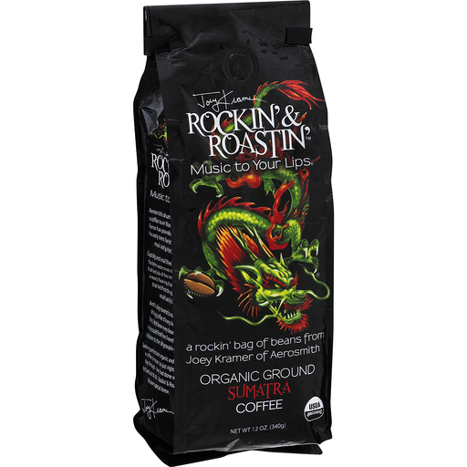 slide 4 of 18, Joey Kramer's Rockin' & Roastin' Coffee Sumatra Ground Coffee Dark Roast, 12 oz