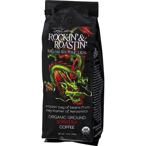 slide 6 of 18, Joey Kramer's Rockin' & Roastin' Coffee Sumatra Ground Coffee Dark Roast, 12 oz