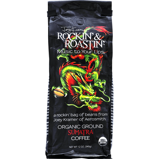 slide 7 of 18, Joey Kramer's Rockin' & Roastin' Coffee Sumatra Ground Coffee Dark Roast, 12 oz