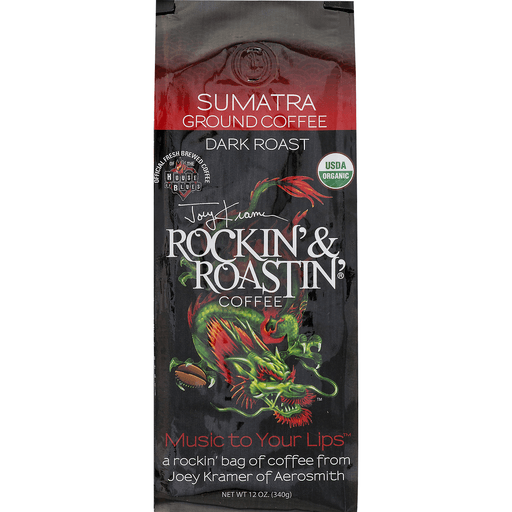 slide 8 of 18, Joey Kramer's Rockin' & Roastin' Coffee Sumatra Ground Coffee Dark Roast, 12 oz