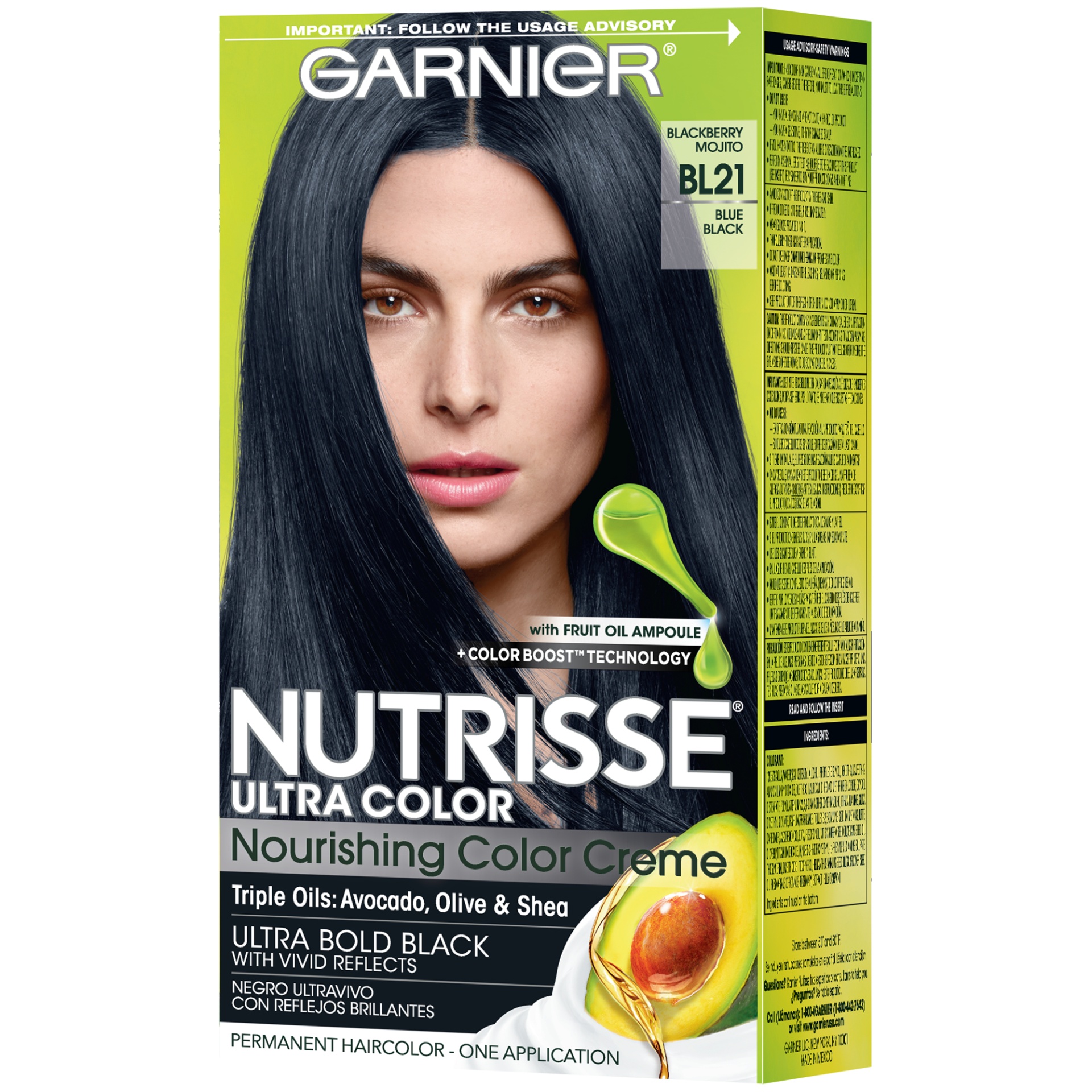 slide 3 of 7, Garnier Nutrisse Ultra Color Nourishing Color Creme BL21 Blue Black, 1 kit