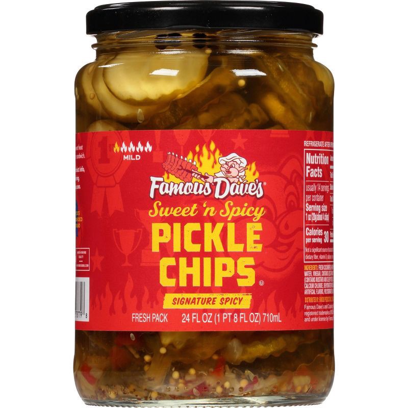 slide 1 of 4, Famous Dave's Spicy Pickle Chips - 24oz, 24 oz