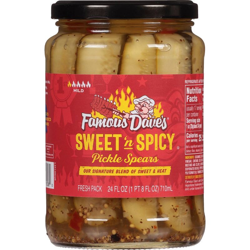 slide 1 of 6, Famous Dave's Signature Spicy Pickle Spears - 24oz, 24 oz