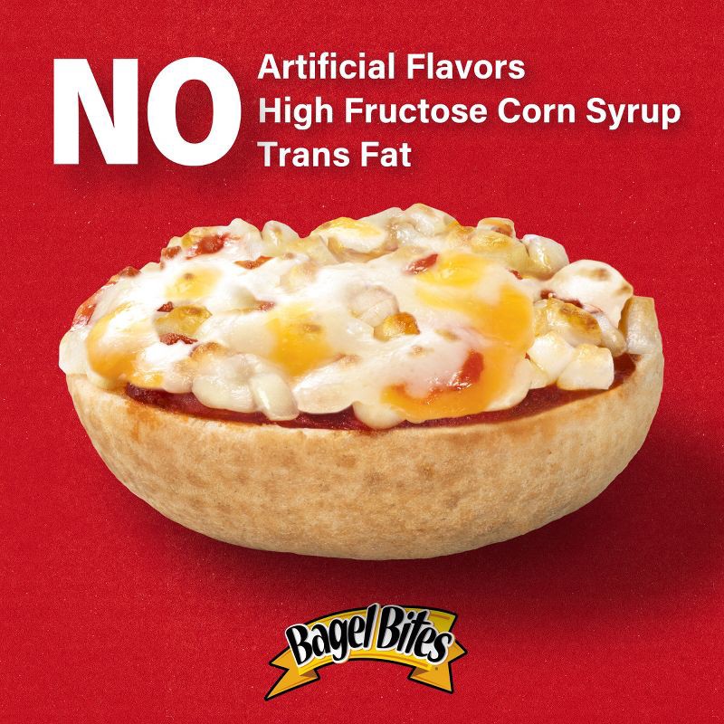 slide 5 of 10, Bagel Bites Three Cheese Mini Pizza Bagel Frozen Snacks - 7oz/9ct, 7 oz, 9 ct