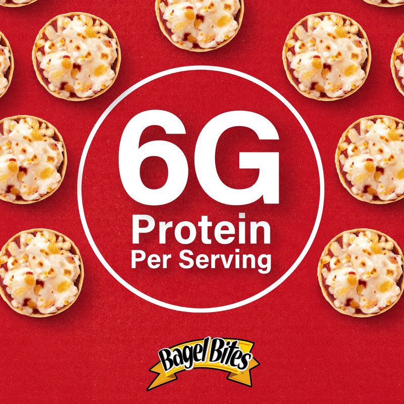 slide 6 of 10, Bagel Bites Three Cheese Mini Pizza Bagel Frozen Snacks - 7oz/9ct, 7 oz, 9 ct