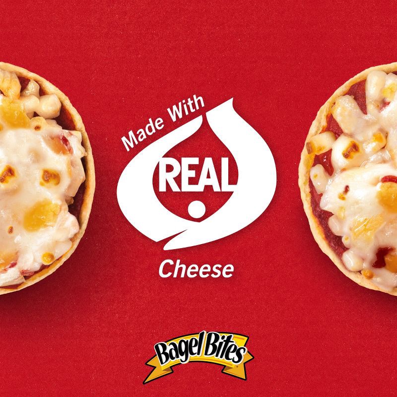 slide 7 of 10, Bagel Bites Three Cheese Mini Pizza Bagel Frozen Snacks - 7oz/9ct, 7 oz, 9 ct
