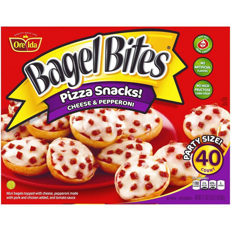 slide 10 of 15, Bagel Bites Cheese & Pepperoni Mini Pizza Bagel Frozen Snacks - 31.1oz/40ct, 40 ct; 31.1 oz