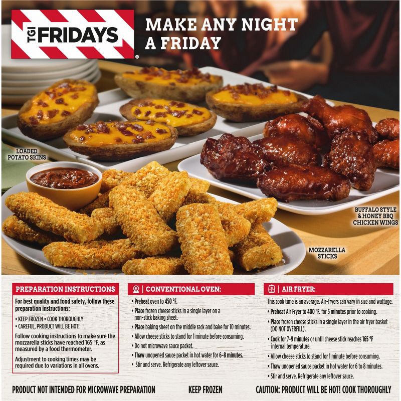 slide 2 of 9, T.G.I. Friday's TGI Fridays Mozzarella Sticks Frozen Snacks with Marinara Sauce - 17.4oz, 17.4 oz