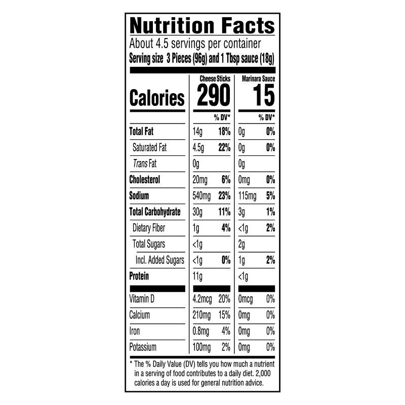 slide 9 of 9, T.G.I. Friday's TGI Fridays Mozzarella Sticks Frozen Snacks with Marinara Sauce - 17.4oz, 17.4 oz
